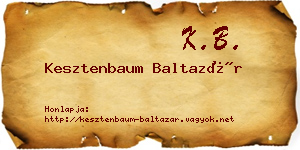 Kesztenbaum Baltazár névjegykártya